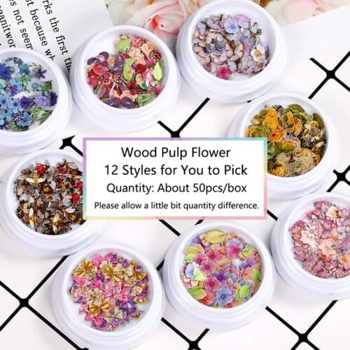 1box Flowers Chips Resin Filler Small Wood Pulp Paper Flower Epoxy Resin Mold Filling UV Resin Jewelry Making Nail Art DIY
