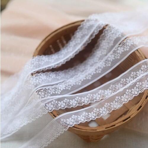 10 Meters/lot Width 1.9cm White Lace Applique Trim Ribbon Tape Sewing Supplies For Costume Bridal Gown Gift Packing Decoration