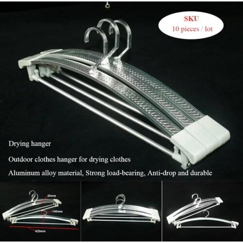 10 pcs. Home garden laundry drying rack Home clothes drying aluminum alloy drying hanger storage or drying dual-purpose hangers