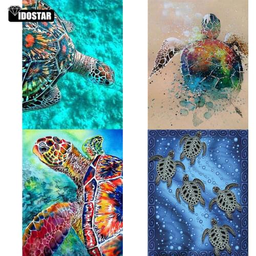5D DIY Diamond painting Animal Turtle Full Round Diamond mosaic Full Square Diamond embroidery Cross stitch sea tortoise color