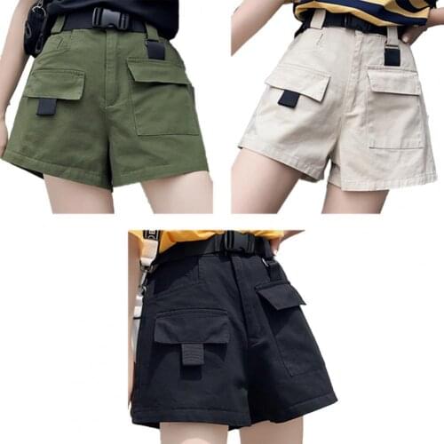 80% Hot Sales!!! Women Shorts High Waist All-match Pure Cotton Adjustable Cargo Shorts for Shopping