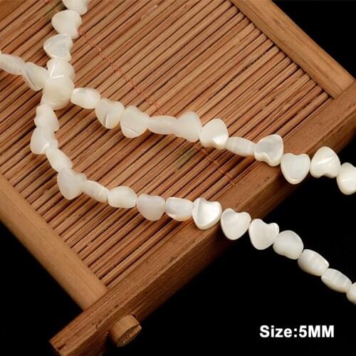 5mm Heart Shape White Natural Stone Beads Pearl Shell Beads For Jewelry Making Charms Loose Bead DIY Ring Bracelet Necklace