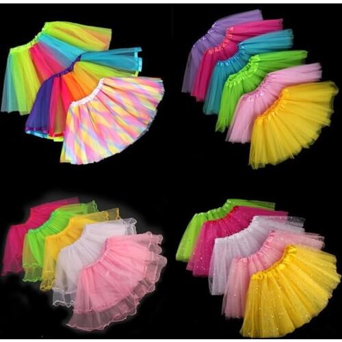 Kids Girls Tutu Skirt Tulle Ballet Dance Skirt Stage Performance Children Dance Wear Party Dress Halloween Christmas