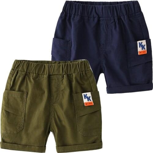Summer Boys Shorts Quality Cotton Fabric Elastic Waist Knee Length Clothes For Kids Pants Trousers