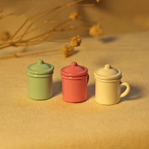 Eco-friendly Dollhouse Miniature Cup Vivid Alloy 1:12 Doll House Miniature Cup for Kids Toys Accessories Supplies Products