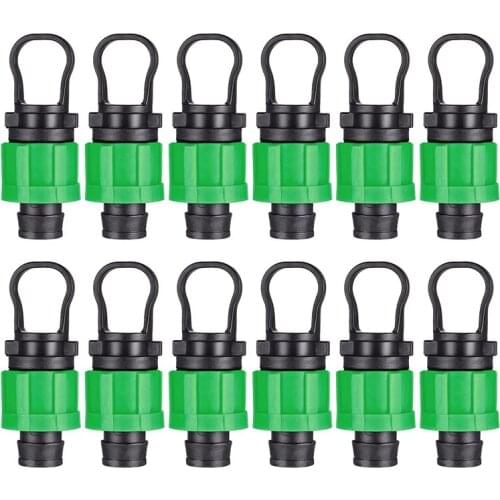 Drip Irrigation Tubing End Cap Plug 1/2 Inch Universal End Cap Fitting, for with 16mm Drip Tape Tubing Sprinkler System