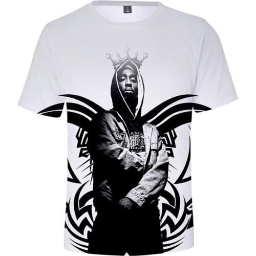 Fashion 3D Printed 2PAC T-shirt Men Women Casual Short Slevee Summer Tees Hot Rapper 2PAC Harajuku Tees White Plus Size Clothes