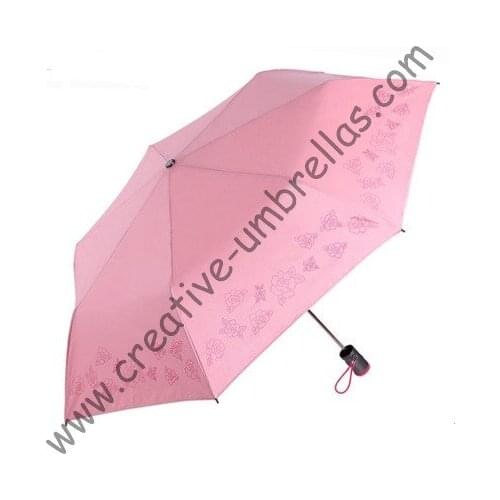 Mini pocket torch parasol,three fold,manual 6 ribs,nickel plated frame,pocket cute mini lighting umbrellas