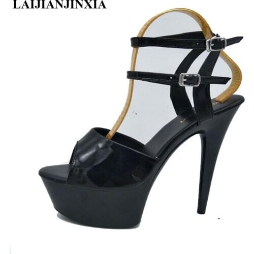 LAIJIANJINXIA New Womens High Heel Sandals Plus Size Women Platform Heels Open Toes Ankle Strap Summer Ladies Fashion Sandals