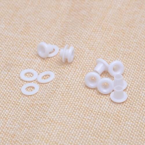 Out Diameter in 9.5 mm White Plastic Eyelet Grommet small 3.8mm inner Dia eyelet 1000pcs/lot