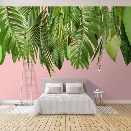 Custom 3D Wall Murals Wallpaper Home Decor Green Leaf Mural Modern Art Wall Decoration Living Room Bedroom TV Background Fresco