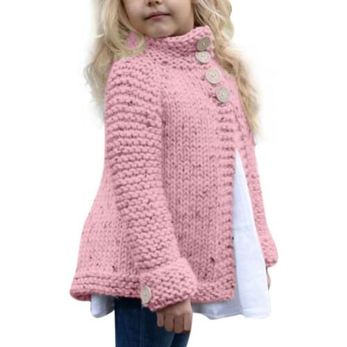 Girls Solid Color Knit Sweater Cardigan Young Childrens Wear Baby Girls Clothes Buttons Knit Sweater Cardigan Jacket
