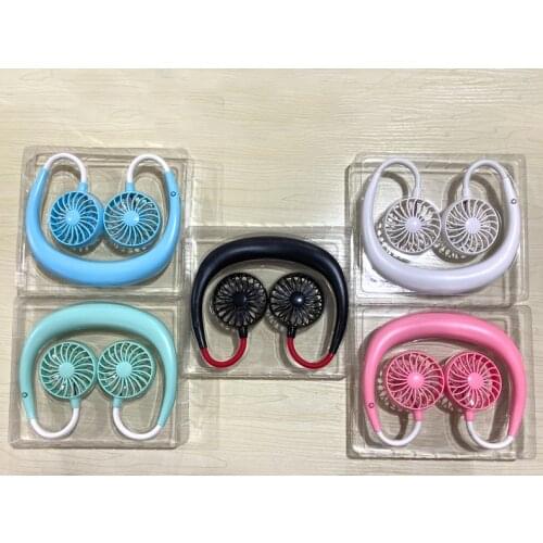 Wholesale 3 levels adjustable portable USB fan 360 ° rotation neck hanging electric fan