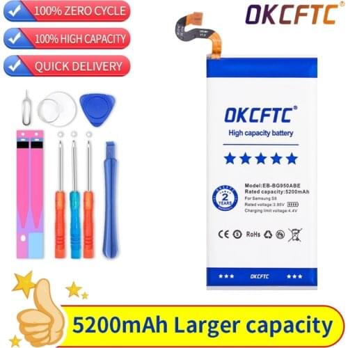 Original Battery For SAMSUNG G950 EB-BG950ABE 5200mAh For Samsung Galaxy S8 G9500 SM-G950U G950A G950F Replacement Phone Battery