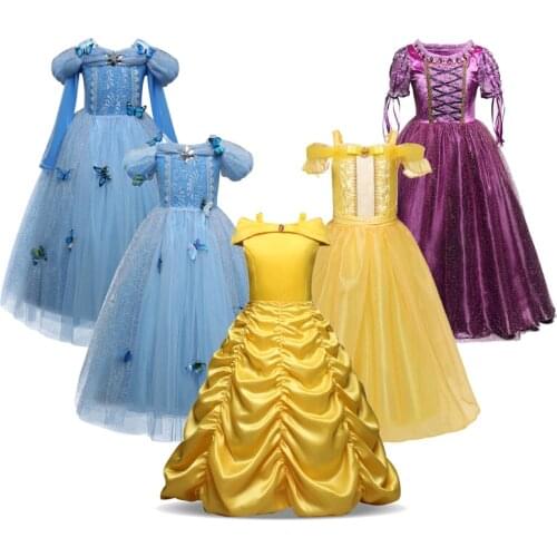 Girls Cosplay Dress up Fantasy Shoulderless Princess Girl Carnival Princess Costume Children Tulle Gown Christmas Frock