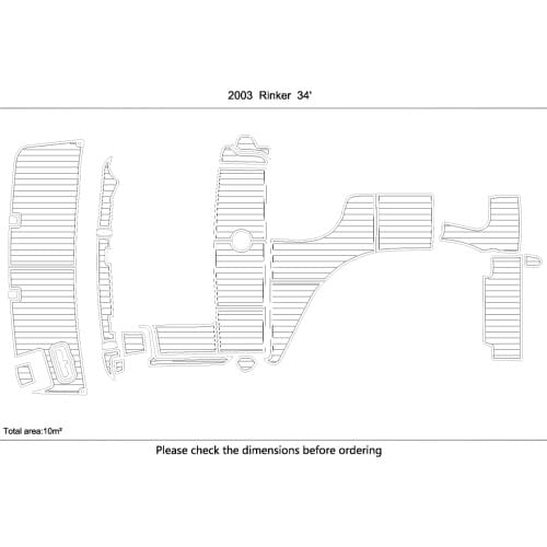 2003 rinker 34' Cockpit swimming platform non-slip 6mm mat EVA teak deck floor