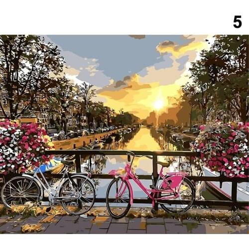 New Arrival Painting By Numbers Scenery DIY Oil Coloring By Numbers Street Landscape Canvas Paint Art Pictures Home Decor