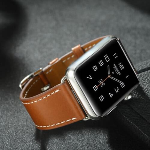 38-42mm Wrist Strap For Apple Watch 4 Genuine Leather Watch Band Strap For herm Apple Watch Band Series 1 2 3 iwatch watchbands