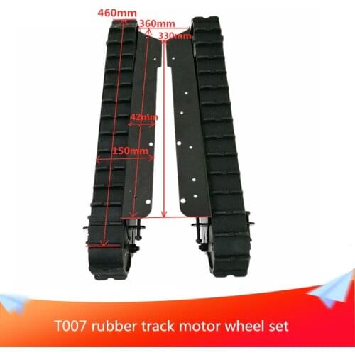 Rubber Track Motor Wheel Set Rubber Track+Metal Wheels+High Torque Motor 15kg Large Load Parts of T007 Big Robot Tank Chassis
