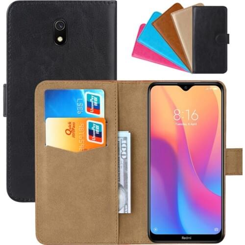 Luxury Wallet Case For Xiaomi Redmi 8A PU Leather Retro Flip Cover Magnetic Fashion Cases Strap