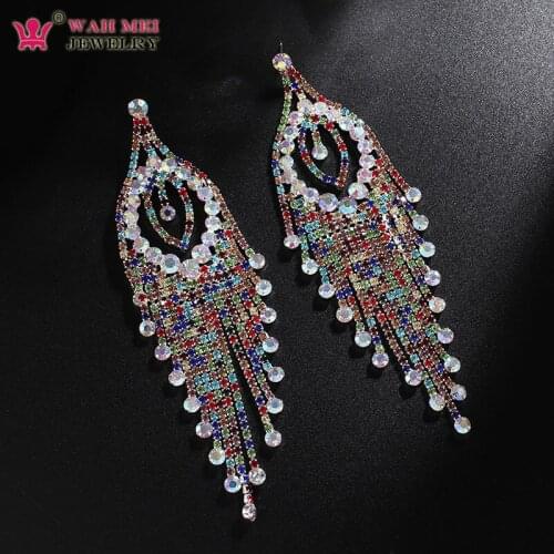 Big Crystal Drop Earrings Elegant Lady 2019 Brand New Fashion Wedding Jewelry Rhinestones Earring For Women Hot Sale