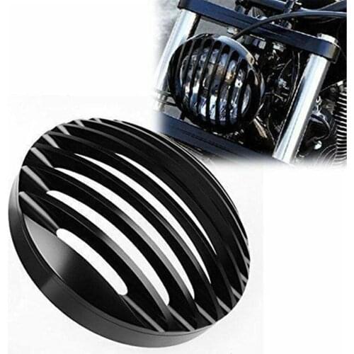 5 3/4" CNC Motorcycle Headlight Grill Cover Lamp Mesh Grille Cover for Sportster XL 883 1200 2004-14 Motorcycle Accessories