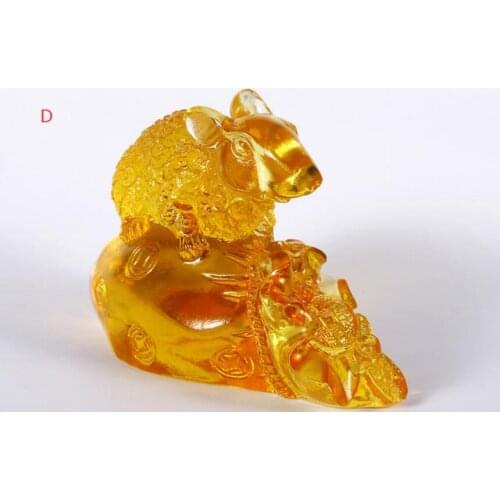Glass Crafts Mouse Decoration Zodiac Rat Cute Lucky Feng Shui New Year Gift