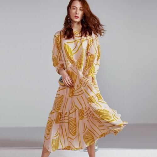 TEELYNN long A-line dresses cotton floral print boho dress o-neck 2019 autumn dresses loose midi women dresses Vacation vestido