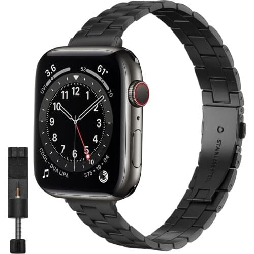 Thin strap for apple watch se 40mm 44mm band series 6 5 4 women men correa for iwatch bracelet 3 38mm 42mm Stainless Steel bands