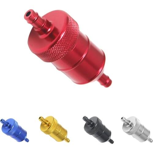 8mm 5/16'' Universal Chrome Aluminum Fuel Filter Car Petrol Diesel Inline Replacement Parts for Motorcycle Scooter 4 Colors
