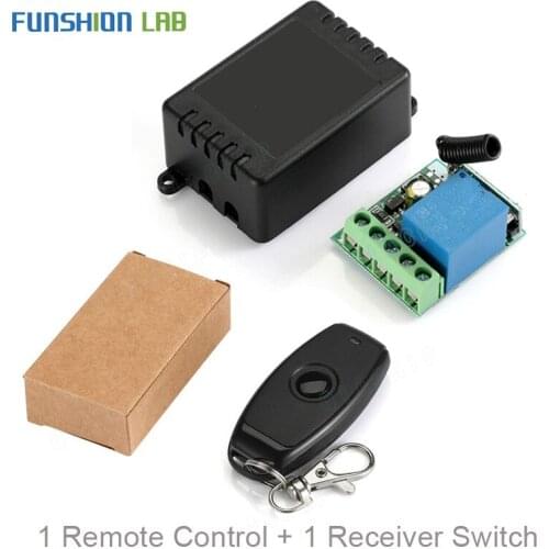 FUNSHION 433Mhz Universal Wireless Remote Control Switch DC 12V 1CH Relay Receiver Module RF Transmitter 433 Mhz Remote Controls