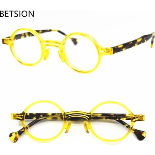 2020 High Quality Vintage Small Round Circle Frame Eyeglass Frames Acetate Full Rim Men Women Optical Prescription Eyeglass