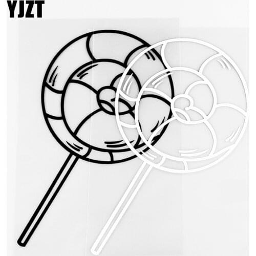 YJZT 9.2×13.6CM Beautiful Lollipops Interesting Vinyl Decals Exquisite Car Stickers Decor Black/Silver 20B-0130