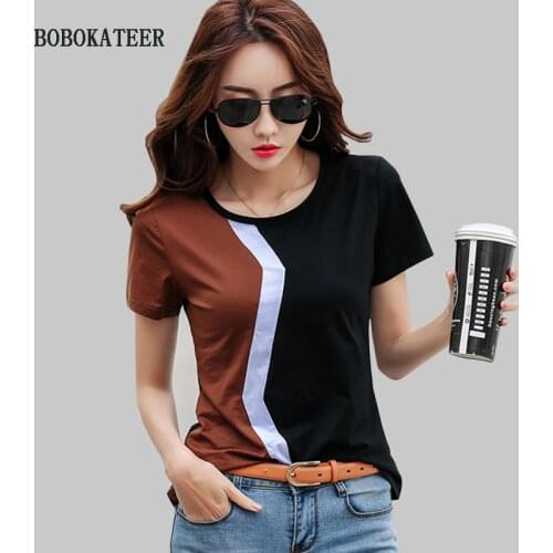 BOBOKATEER camisetas mujer verano 2020 cotton t shirt women clothing plus size t-shirt woman tshirts summer tops tee shirt femme