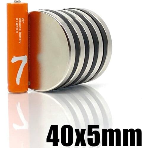 1/2/5 Pcs 40x5 Neodymium Magnet 40mm x 5mm N35 NdFeB Round Super Powerful Strong Permanent Magnetic imanes Disc 40*5mm