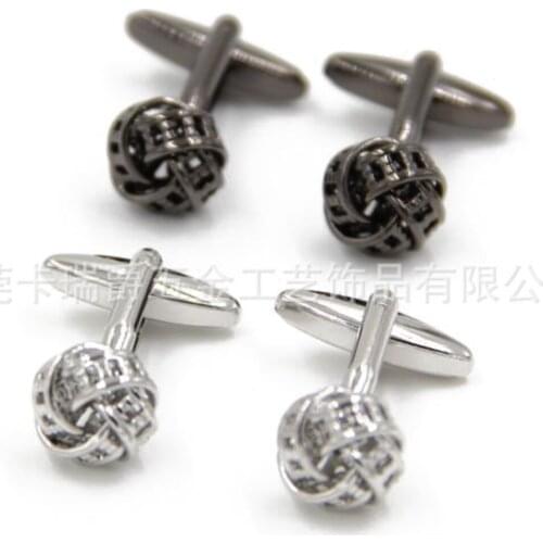 10pairs Hollow Twist Knot Cufflinks Twist Flower Cuff Links Steel/Gunblack Copper Plating Mens Jewelry Accessory Wholesale