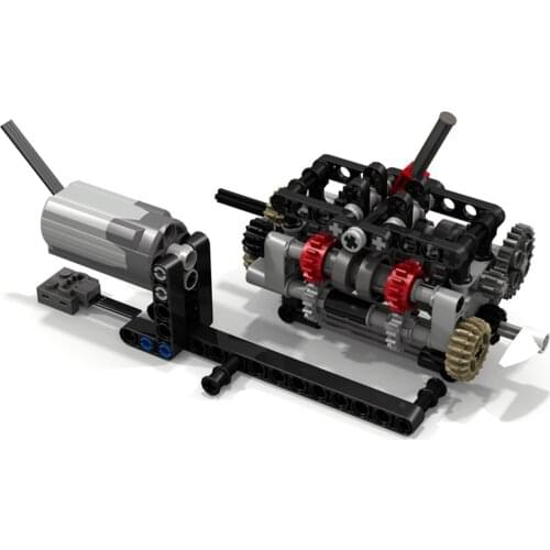 113Pcs Compact Manual Electric 6-Speed Synchronous Gearbox Buliding Kit MOC Small Particle Assembly Kit With M Motor