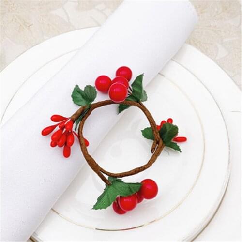 12 / PCS Hotel Christmas berry red wreath napkin ring napkin ring napkin buckle napkin ring manufacturer wholesale