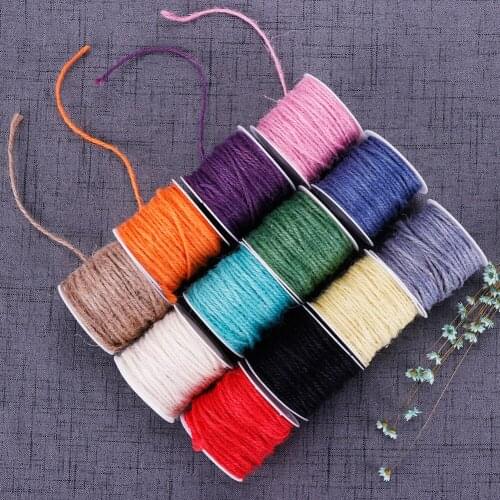 12 Colors Hemp Rope Stained Hemp Rope DIY Handmade Knitting Decorative Rope 10M #259337