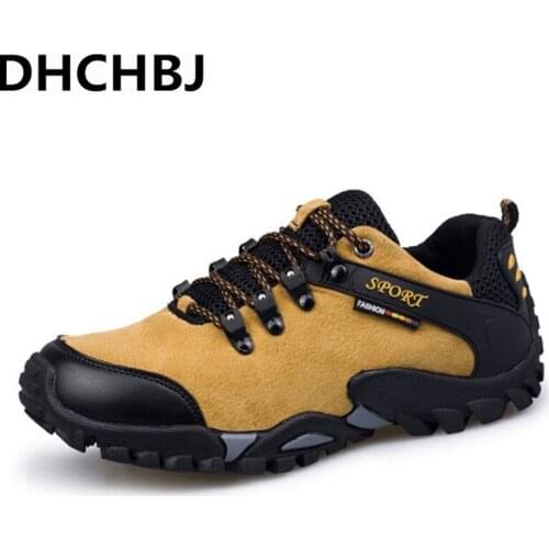 2020 Genuine leather Outdoor Sports shoes men Sneakers men Brand Trekking Anti-skid Off-road Trainers Walking