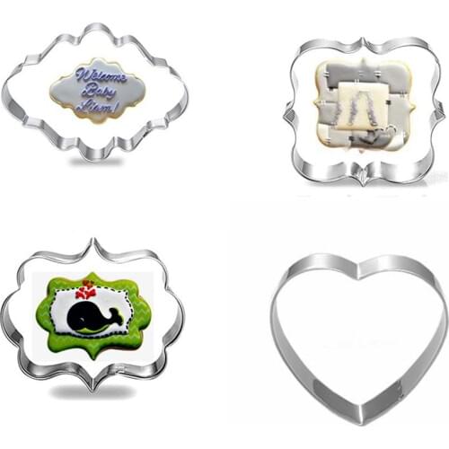 4pcs Kitchen Products Salad Ring Egg Biscuit Cookie Cutter Tools Pastry Moulds Gadgets Stainless Steel Baking Mold Fondant Party