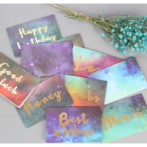 5pcs Star Mid-Autumn Festival Greeting Card Thank You Card Stamping Letter Thanksgiving Greeting Card Birthday Card