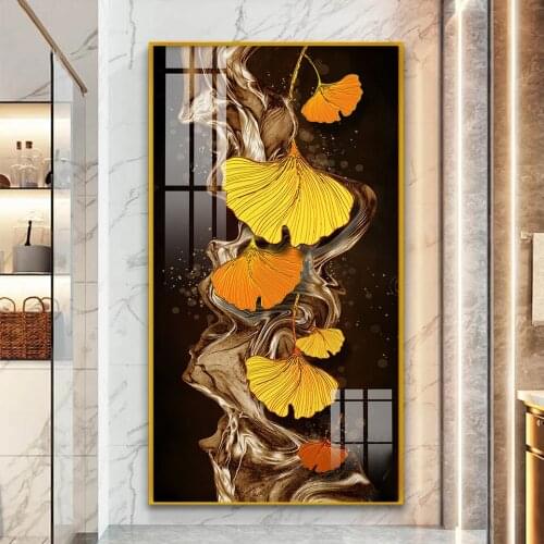 Abstract Ginkgo Biloba Leaf Animal Canvas Art Modern Wall Painting Nordic Picture Prints For Living Room Home Decoration
