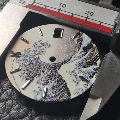 Heimdallr Watch Kanagawa Surf Plate Modified Diving Watch Plate NH35A Movement Applicable 29mm Full Luminous Dial