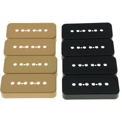 Dopro 4-Pack Cream/Black Plastic P90 Soapbar Guitar Pickup Covers Soap bar Pickup Cover with Pole Spacing 1-15/16"(49.2mm)
