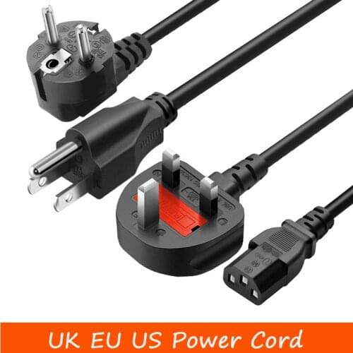 Black IEC320 C13 C14 AU US UK EU Power Cord India Israel Russia BS1363 13A Britain Extension Power cable 3*0.75mm 1.5M 1.8M 10A