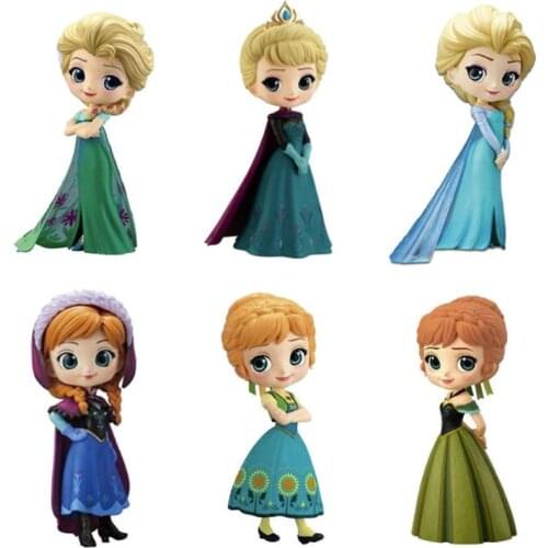 Disney Elsa Anna Princess Action Figures Cake Decoration Frozen Cartoon Doll Cake Topper For Kids Birthday Party Cake Decoration