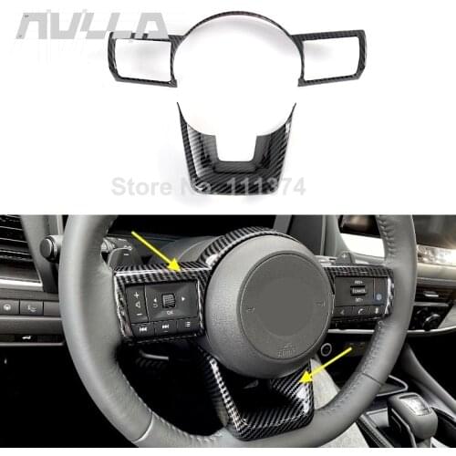 For Nissan X-Trail X Trail 2021 2022 ABS Carbon Look Car Interior Steering Wheel Button Decoration Frame Strip Trims Accessories
