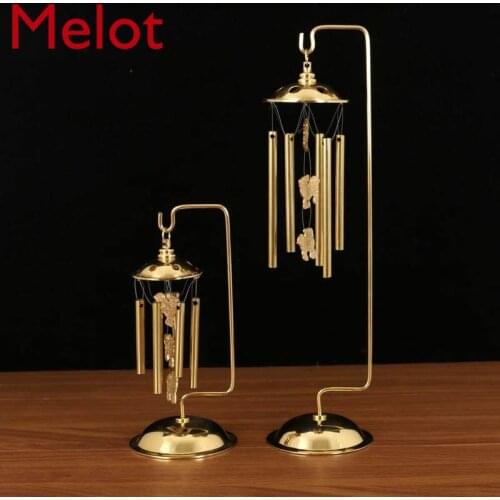 Chinese Creative Personality Pure Copper Decoration Wind Chimes Metal Copper Bell with Seat Home Decoration Bedroom Decor