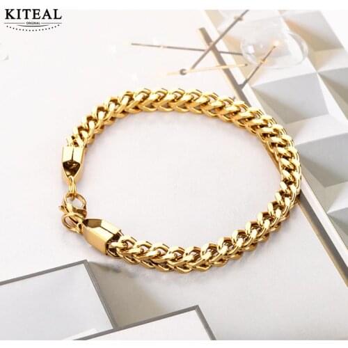 KITEAL Newest Arrival Gold Filled 22CM 6MM Girlfriend gum for bracelets Classic simplicity friendship bracelets charms